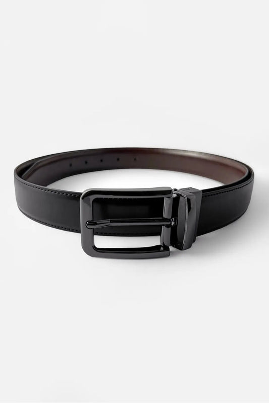 Black Plain Reversible (2 IN 1) Belt