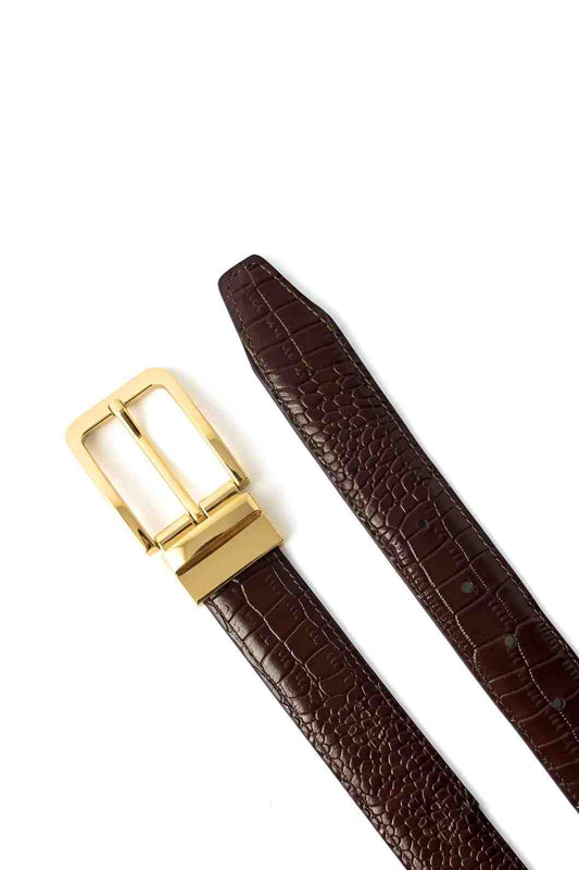 Gold Croc Reversible (2 IN 1) Belt
