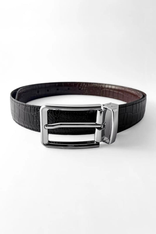 Silver Croc Reversible (2 IN 1) Belt
