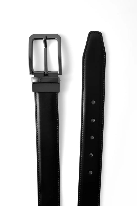 Black Plain Reversible (2 IN 1) Belt